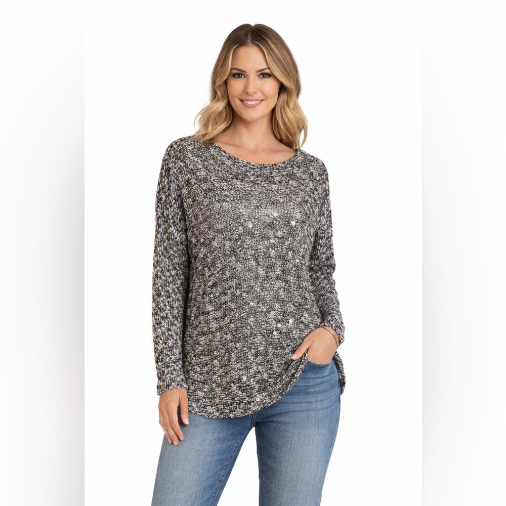 Charming Charlie Sequin Knit Sweater | Casual Sparkle Cozy Top